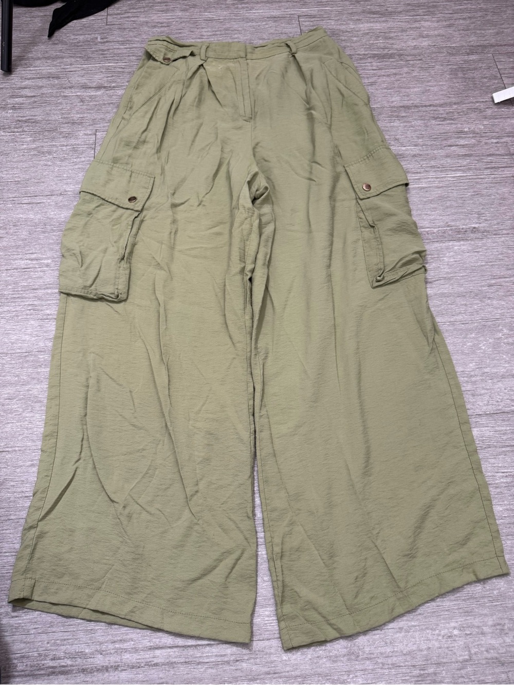 Ramy Brook Olive Green Wide Leg Cargo Pants Size 10 Utility Boho Resort